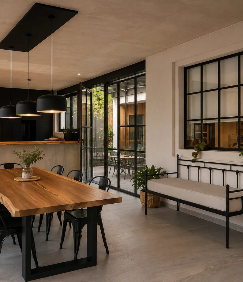Ambiente interior con detalles de hierro